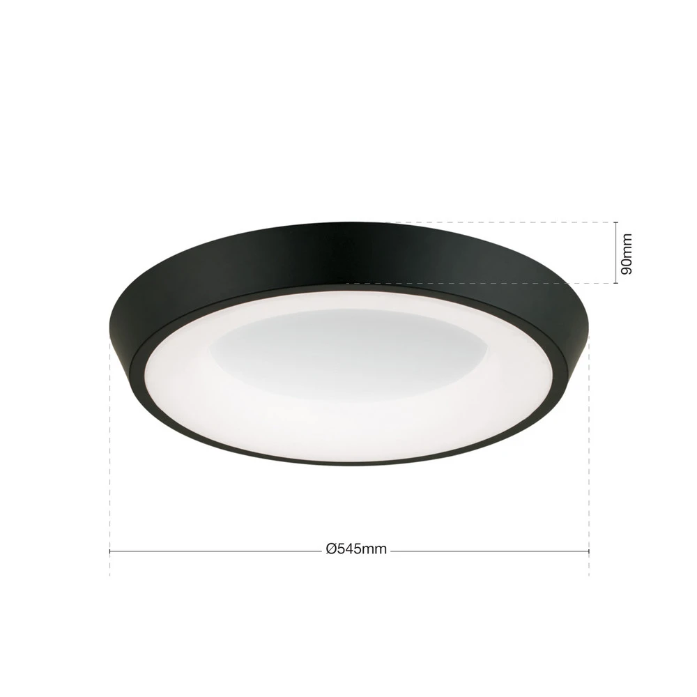 Lustre à cristaux Plafonnier LED Look, noir/blanc