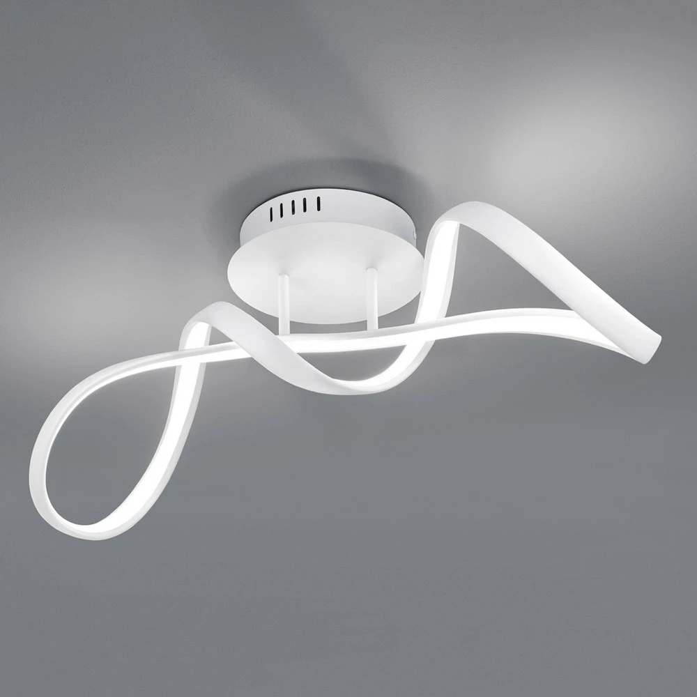 Lustre à cristaux Plafonnier LED Perugia, variateur switch, blanc