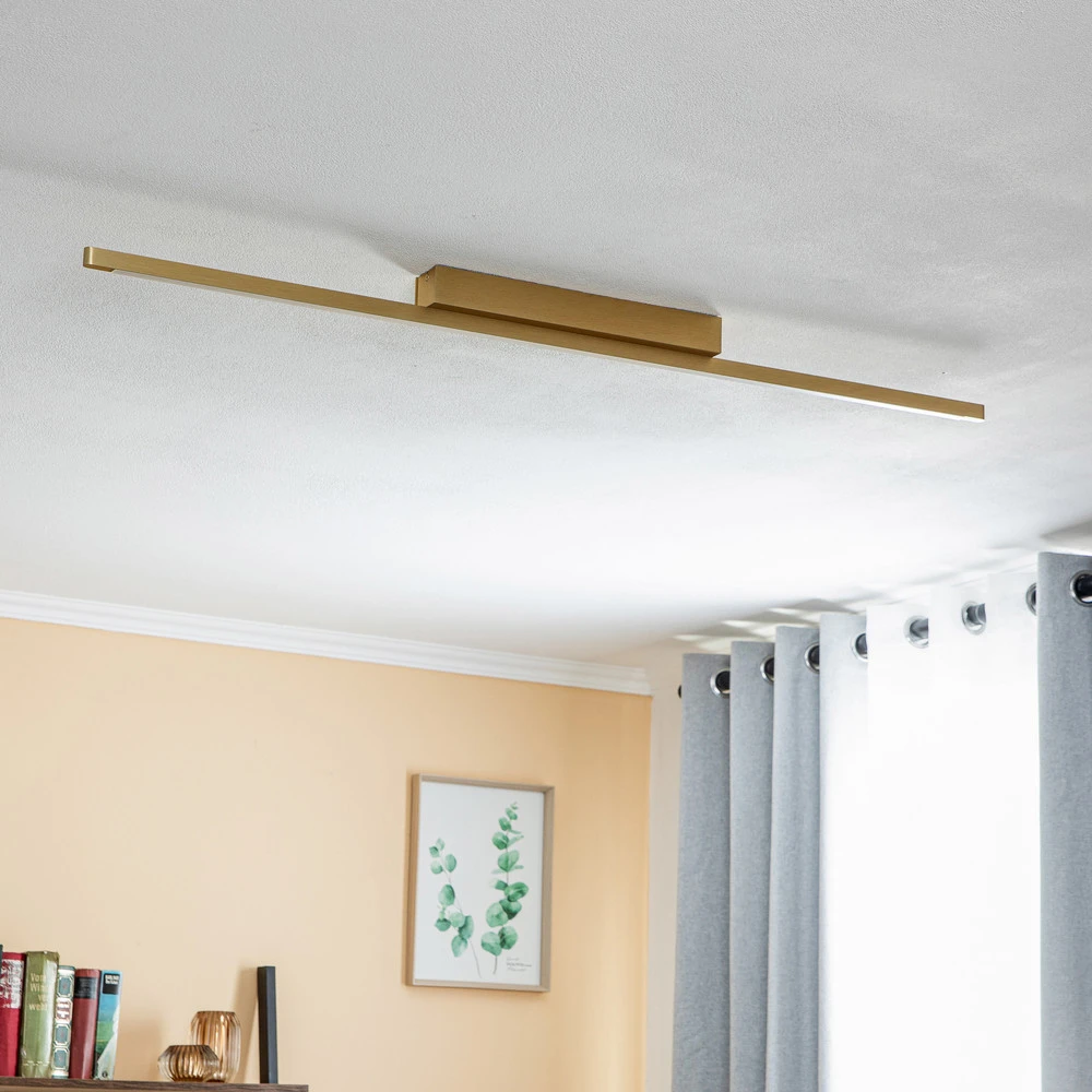 Lustre à cristaux Quitani Talon plafonnier LED, laiton anodisé