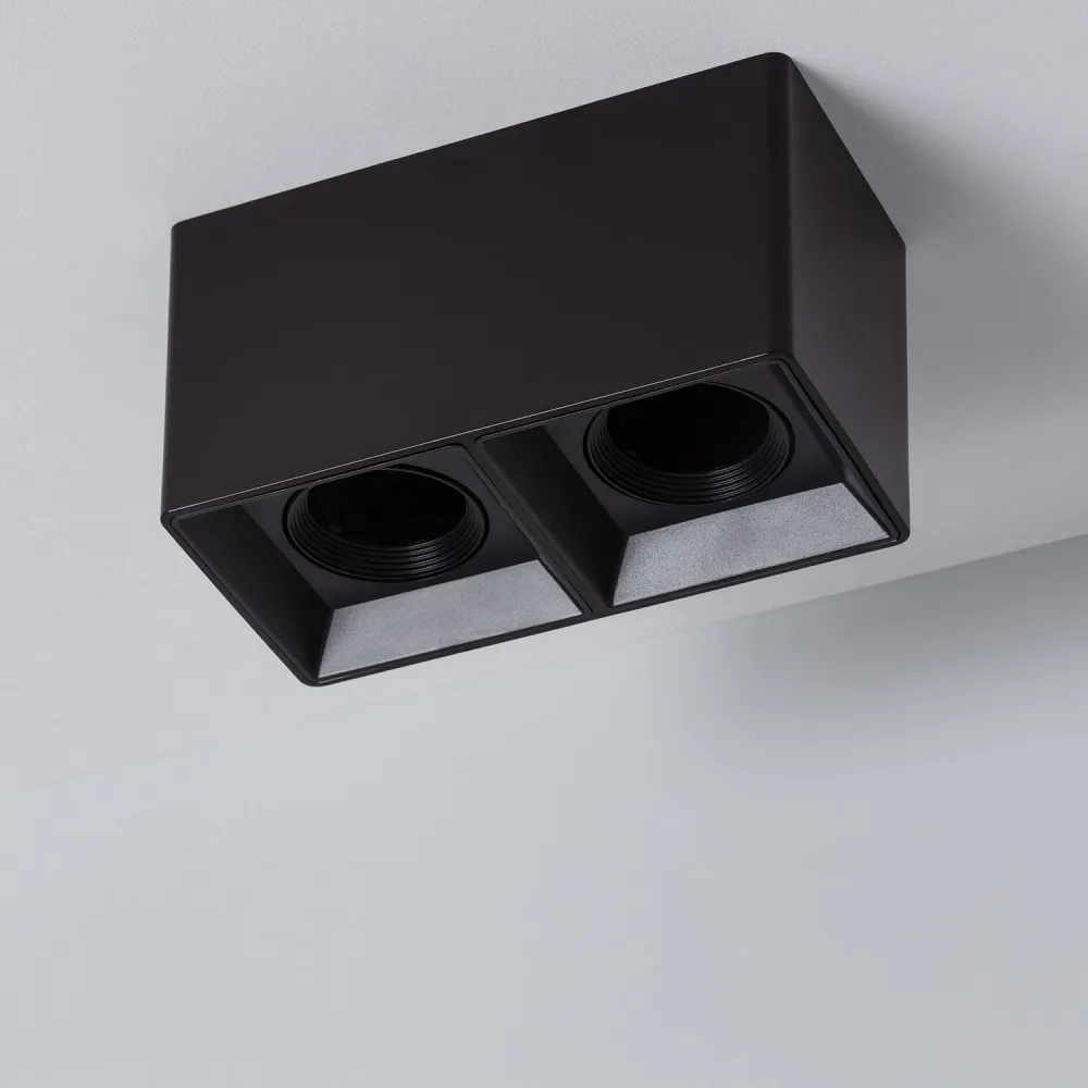 Lustre LED rectangulaire avec doublement source de lumière intégrée pour ambiance cosy