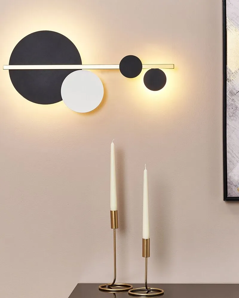 En métal LED Wall Lamp Black and Gold PARTIA