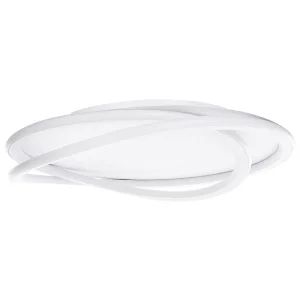 Plafondlamp LED wit LEYLAN avec base en bois