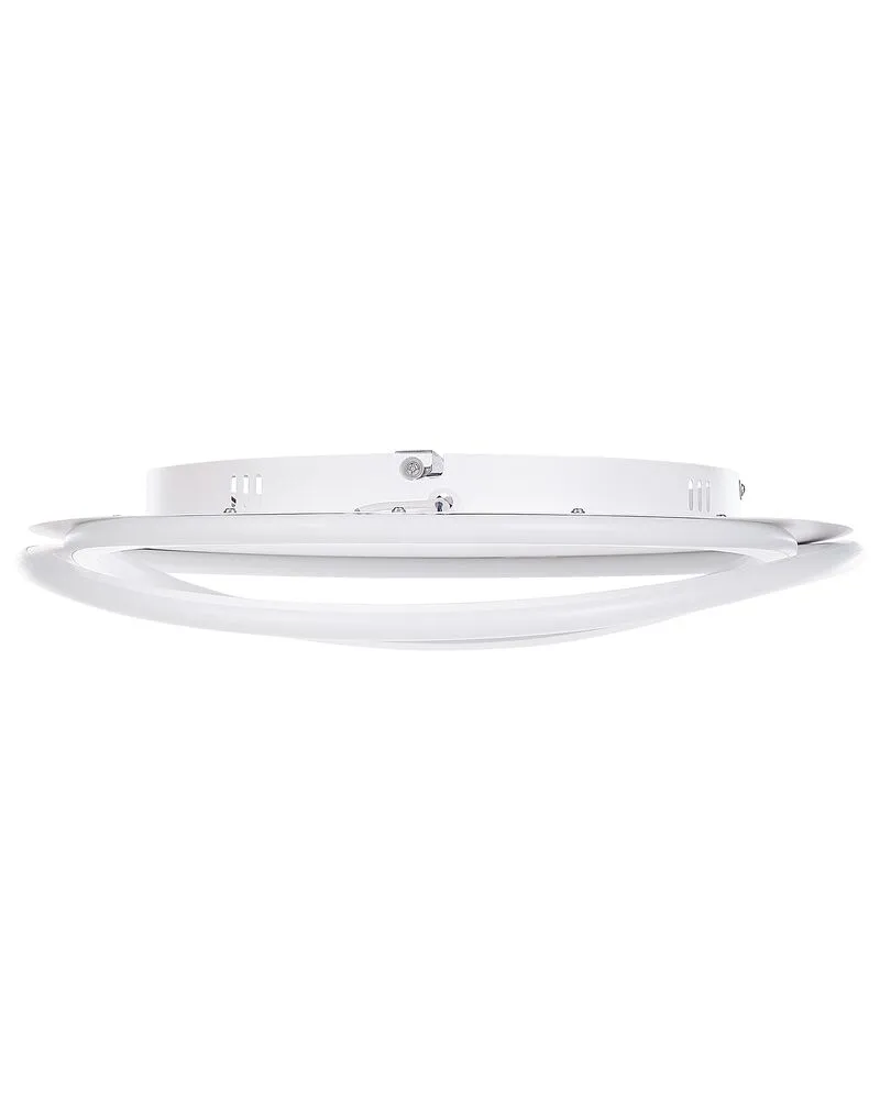 Plafondlamp LED wit LEYLAN avec base en bois