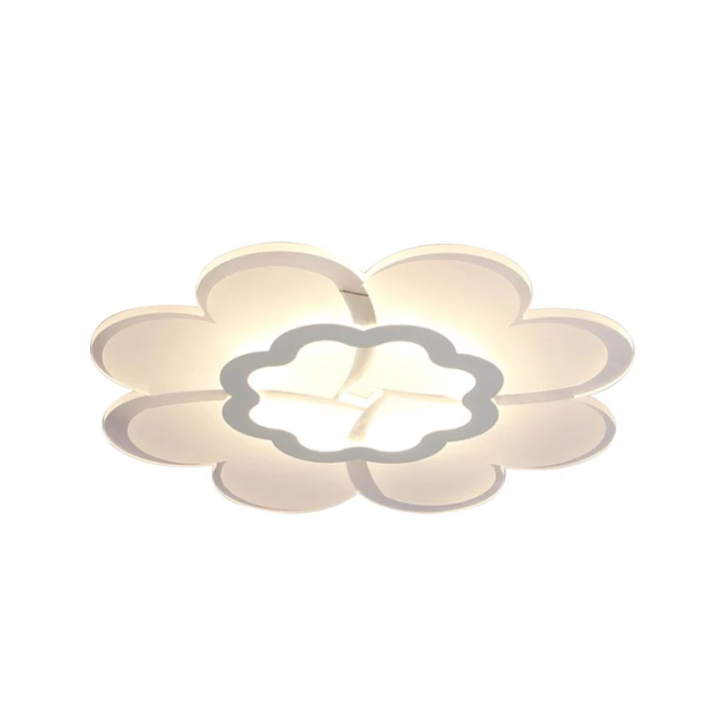 Plafonnier LED blanc récent et élégant en forme de fleur en acrylique de 16 / 19,5 po W en blanc/lumière 3 couleurs