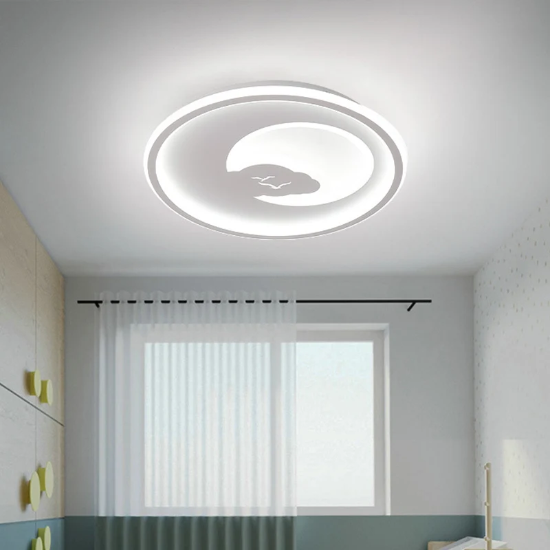 Plafonnier LED circulaire rose/blanc récent 40,6 cm/49,5 cm de diamètre, plafonnier LED en acrylique avec motif lune et oi...