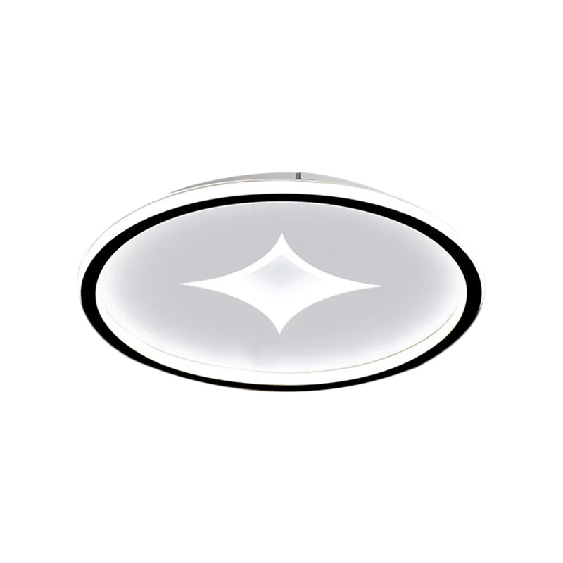 Plafonnier LED contemporain ultra fin en métal pour chambre à coucher, 40,6 cm/49,5 cm de largeur, noir/or, lumière chaude...