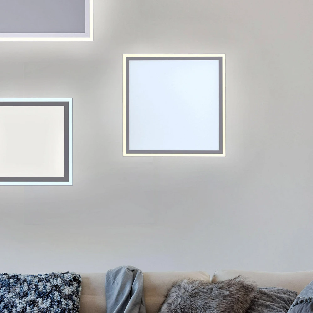 Plafonnier LED Edging, tunable blanc pur, 46x46 cm