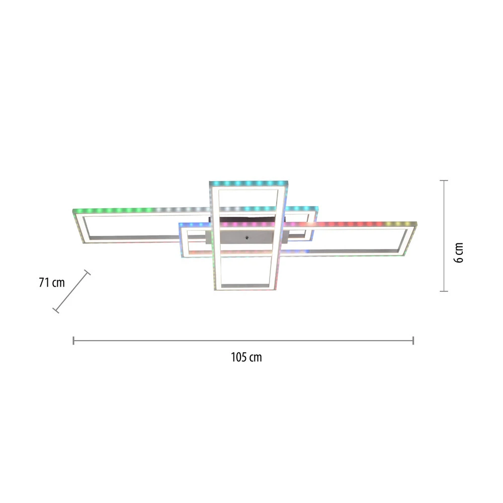 Plafonnier LED Felix60, 105x71cm Éclairage chaud 2700K