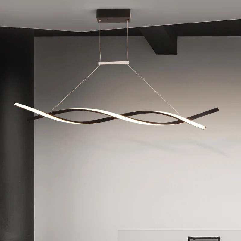 Plafonnier LED en forme d'île en acrylique torsadé, pendentif suspendu Art déco pour salle de réception pour chambre d'enfant