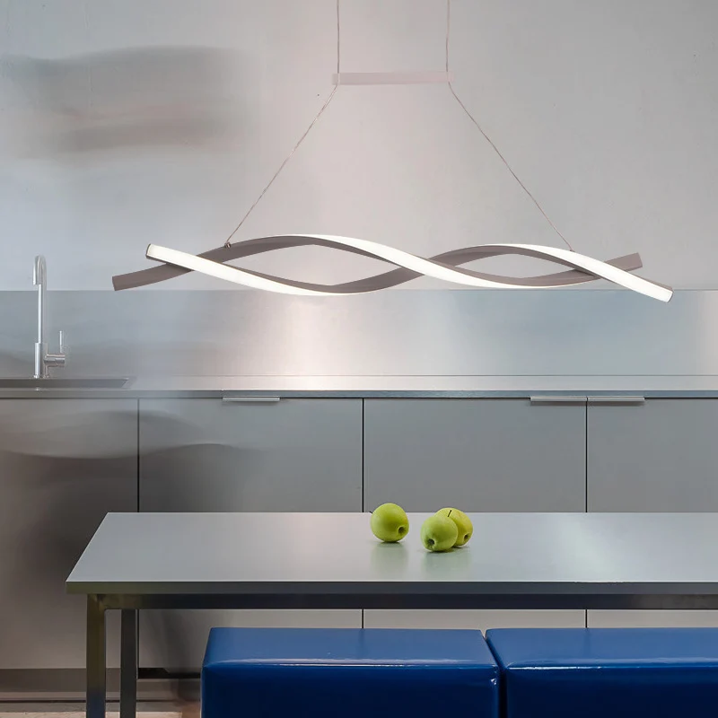 Plafonnier LED en forme d'île en acrylique torsadé, pendentif suspendu Art déco pour salle de réception pour chambre d'enfant