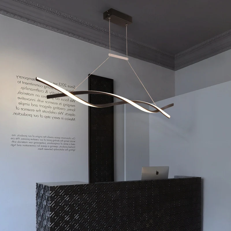 Plafonnier LED en forme d'île en acrylique torsadé, pendentif suspendu Art déco pour salle de réception pour chambre d'enfant