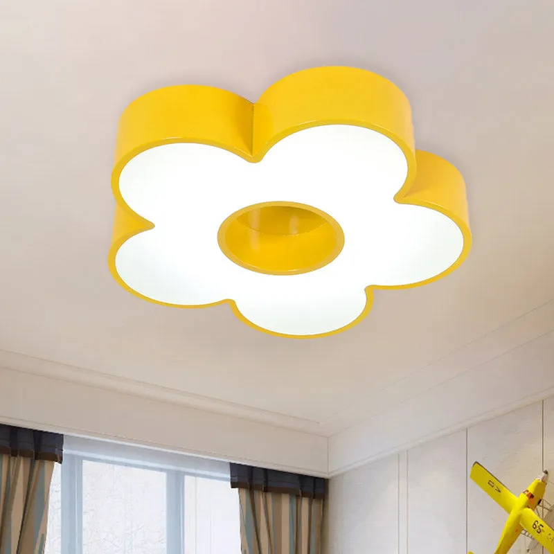 Plafonnier LED en forme de fleur en acrylique, créatif, rouge/jaune/bleu, proche du plafond, pour la maternelle pour chamb...