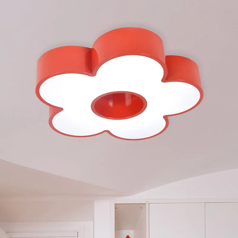 Plafonnier LED en forme de fleur en acrylique, créatif, rouge/jaune/bleu, proche du plafond, pour la maternelle pour chamb...