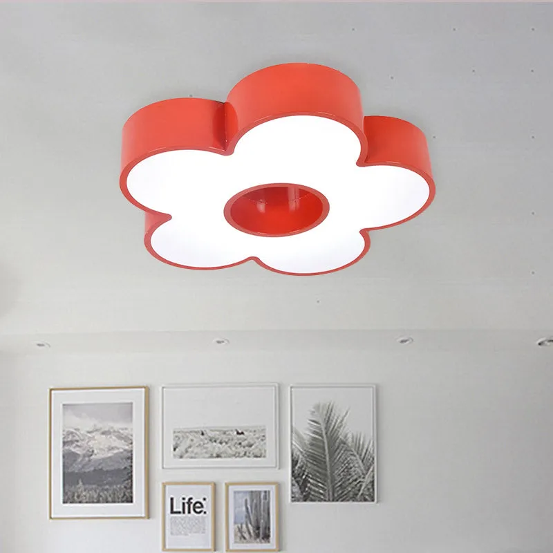 Plafonnier LED en forme de fleur en acrylique, créatif, rouge/jaune/bleu, proche du plafond, pour la maternelle pour chamb...