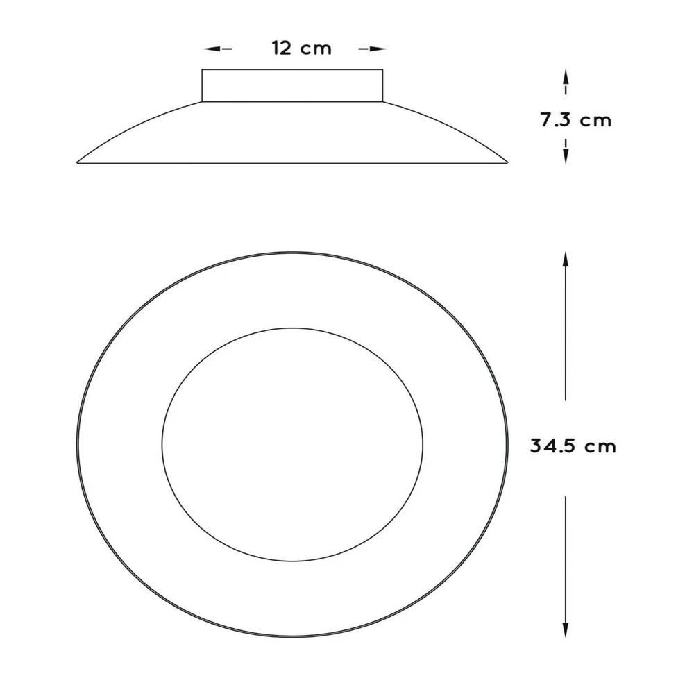 Plafonnier LED Foskal en noir, Ø 34,5 cm Style industriel
