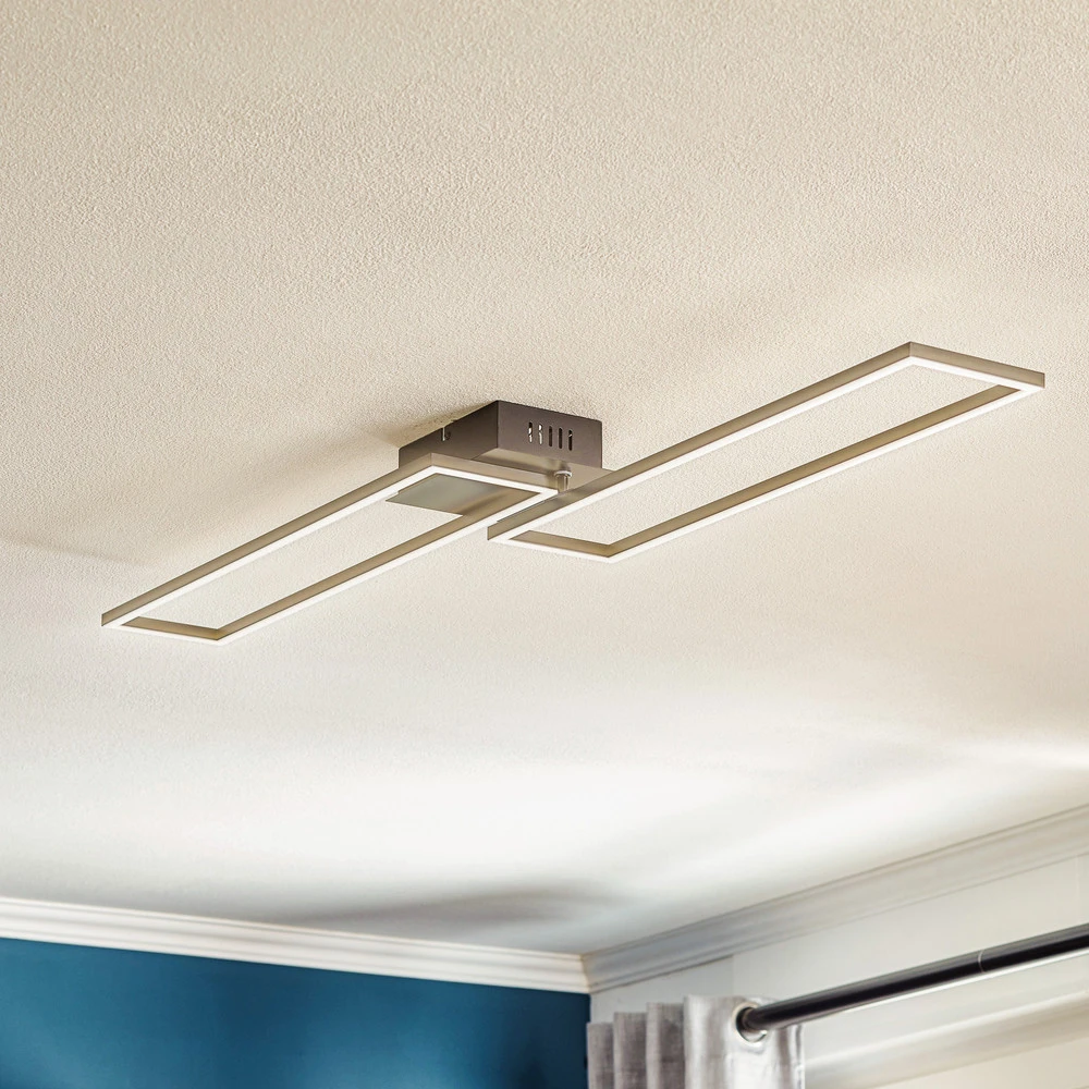Plafonnier LED Frame, télécommande, noir pour fêtes et événements