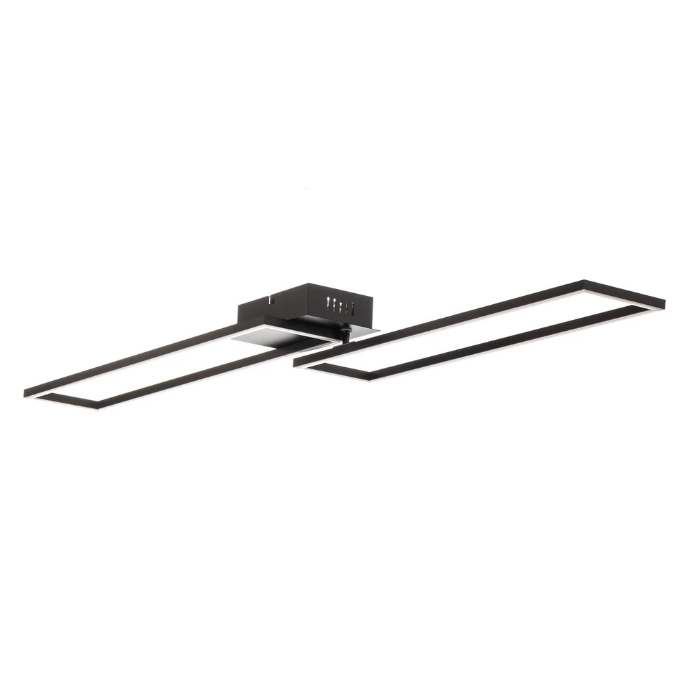 Plafonnier LED Frame, télécommande, noir pour fêtes et événements