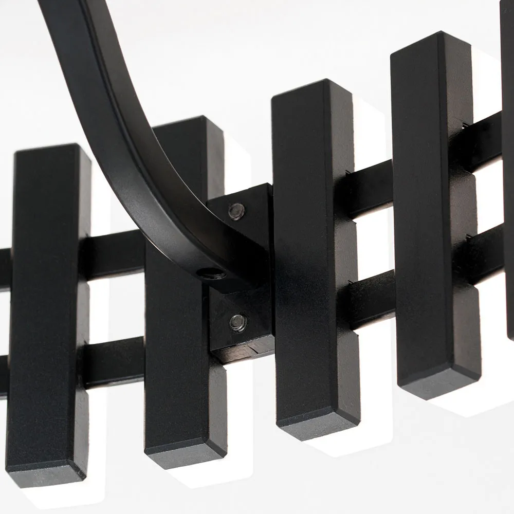 Plafonnier LED Mansion, noir et blanc Ø 43 cm avec base en bois