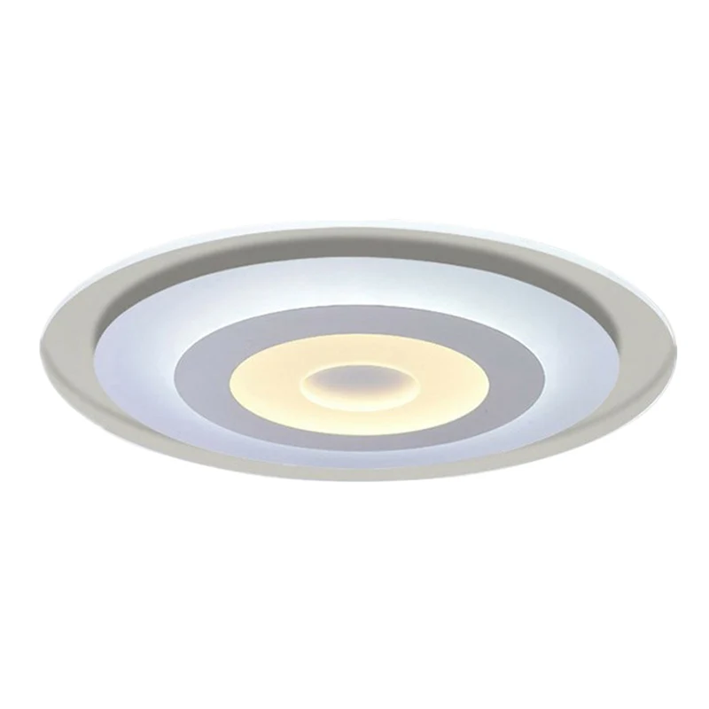 Plafonnier LED rond extra fin Simplicity en acrylique blanc - Plafonnier encastré - Installation Facile