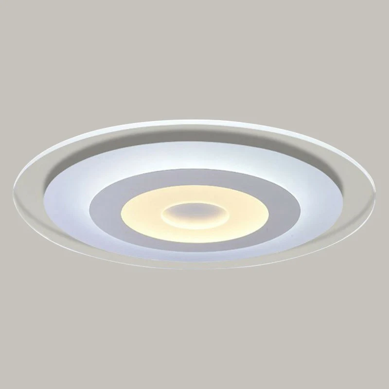 Plafonnier LED rond extra fin Simplicity en acrylique blanc - Plafonnier encastré - Installation Facile