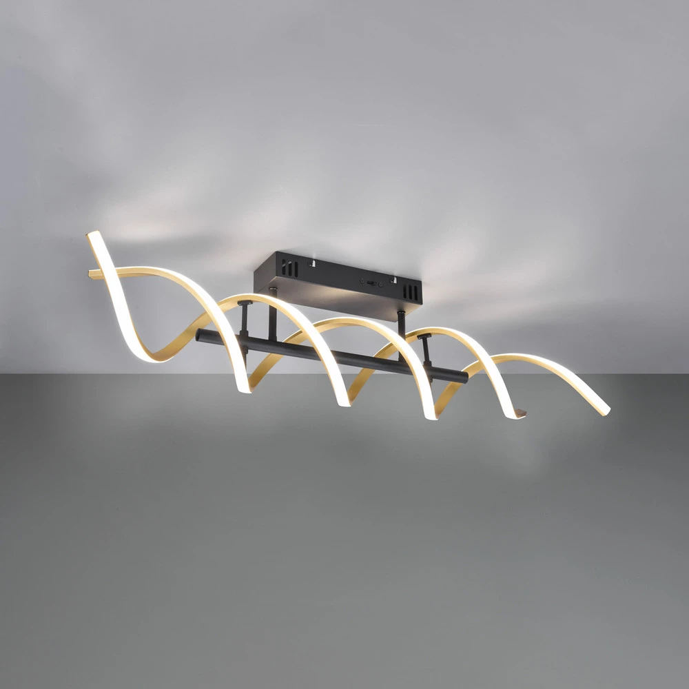 Plafonnier LED Sequence, dimmable, CCT, laiton Style industriel