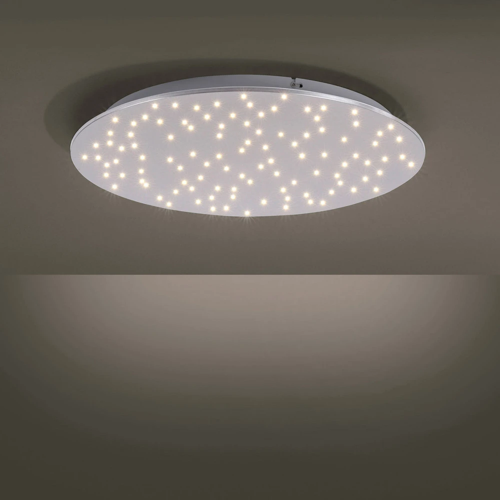 Plafonnier LED Sparkle CCT doux acier Ø 48 cm Matériau : Verre soufflé