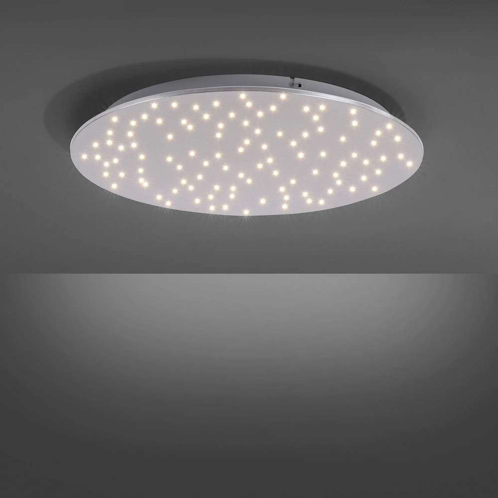 Plafonnier LED Sparkle CCT doux acier Ø 48 cm Matériau : Verre soufflé