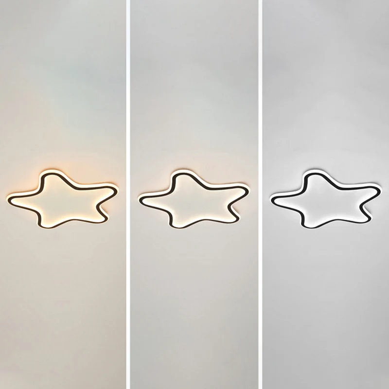 Plafonnier LED ultramince en aluminium pour chambre d'enfant, luminaire décoratif d'intérieur, étoile de dessin animé créa...