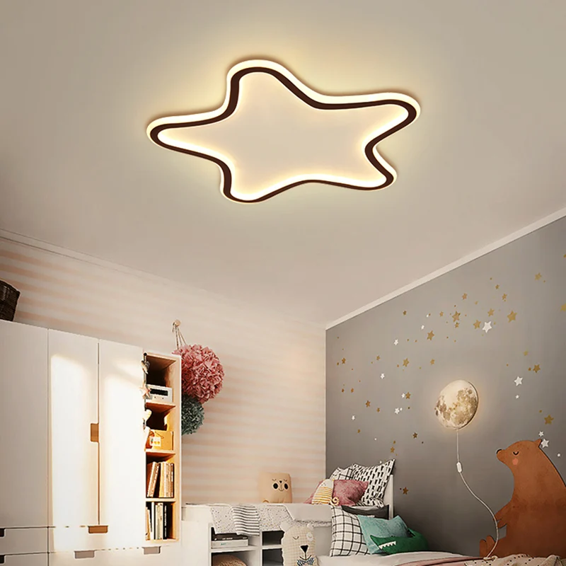 Plafonnier LED ultramince en aluminium pour chambre d'enfant, luminaire décoratif d'intérieur, étoile de dessin animé créa...