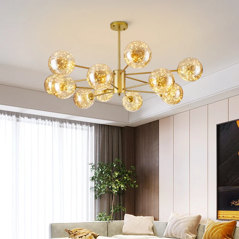Plafonnier LED en verre transparent, sphère de Style moderne, luminaire décoratif d'intérieur, rêvé pour un salon