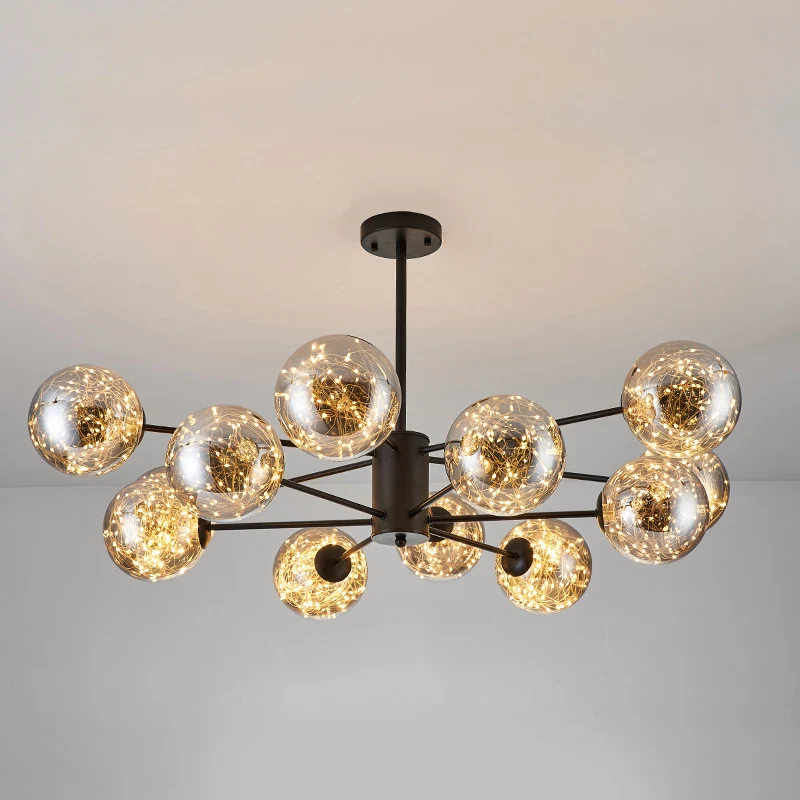 Plafonnier LED en verre transparent, sphère de Style moderne, luminaire décoratif d'intérieur, rêvé pour un salon