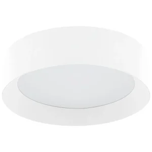 Plafonnier en métal LED ⌀ 45 cm blanc LOEI avec base en bois