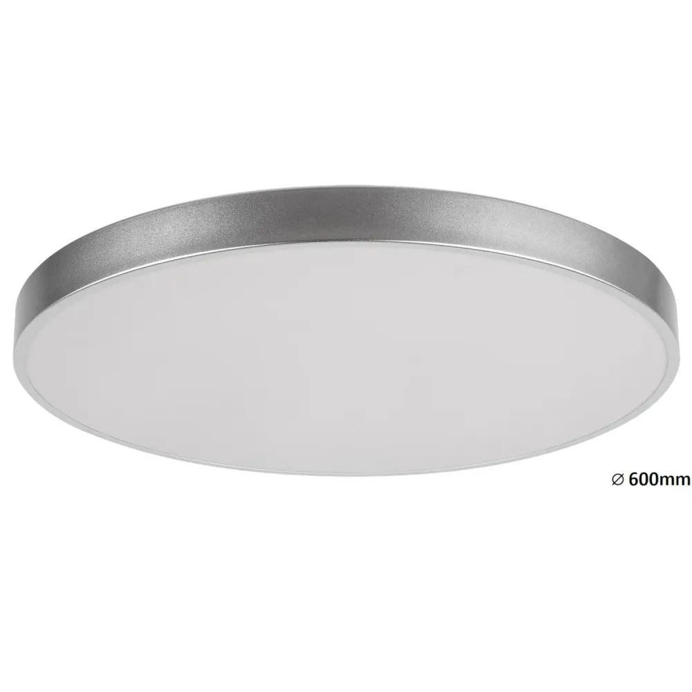 Plafonnier Tesia, ind. Ceil. Rabalux LED 60W, argent, 60cm en multicolore