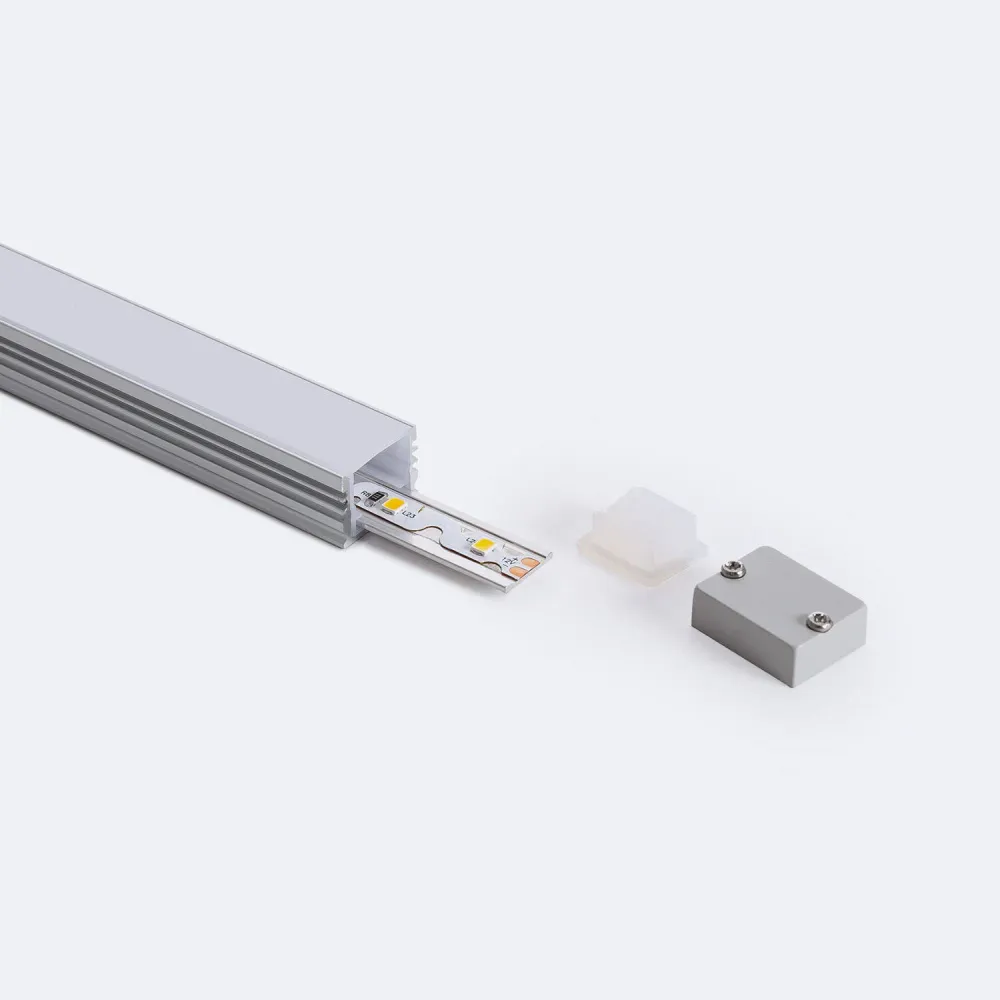 Profilé Aluminium 2m Étanche IP65 mural pour Ruban LED de 10 mm avec télécommande
