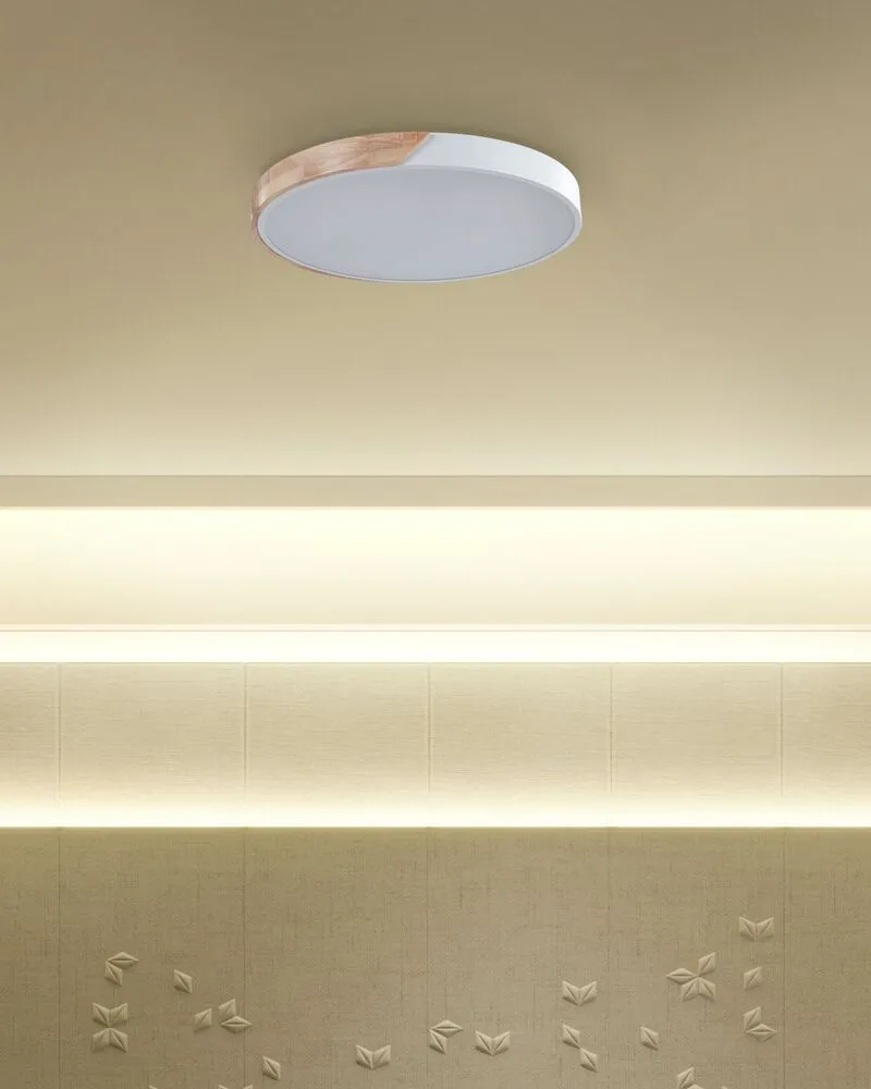 Projecteur à motifs Acier LED Ceiling Lamp White Light Wood PATTANI