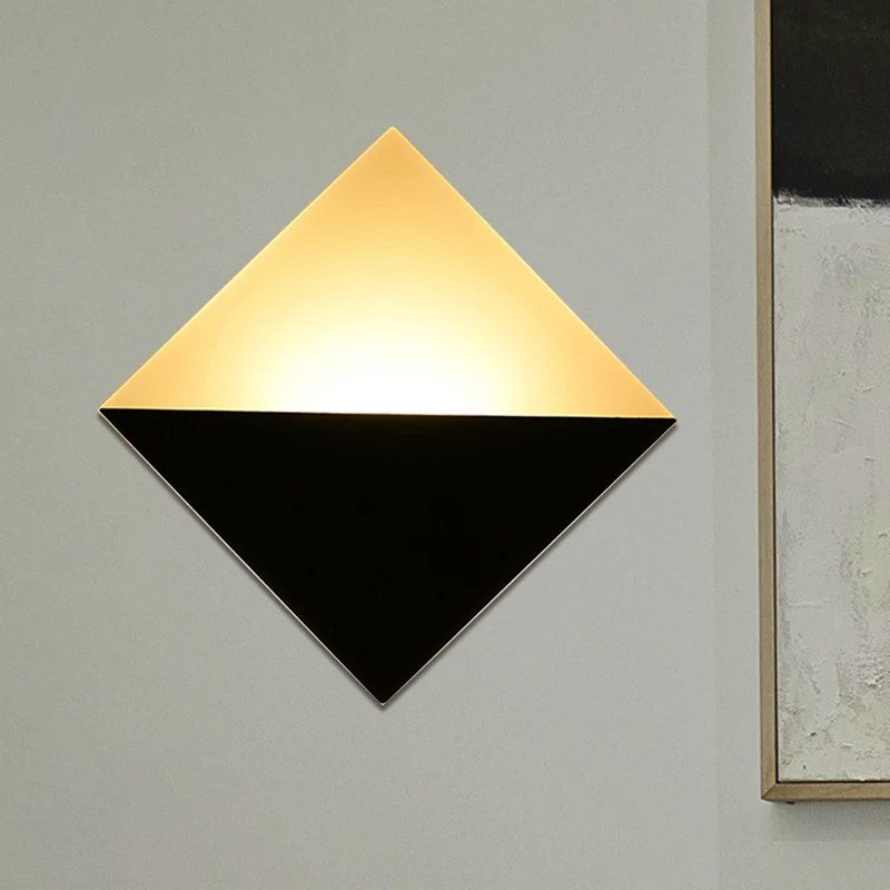 Projecteur à motifs 8" breite, contemporain LED-Wandleuchte mit Acrylschirm, schwarz/weiß, quadratische Wandleuchte