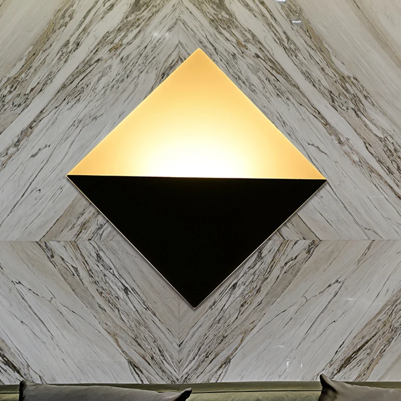 Projecteur à motifs 8" breite, contemporain LED-Wandleuchte mit Acrylschirm, schwarz/weiß, quadratische Wandleuchte