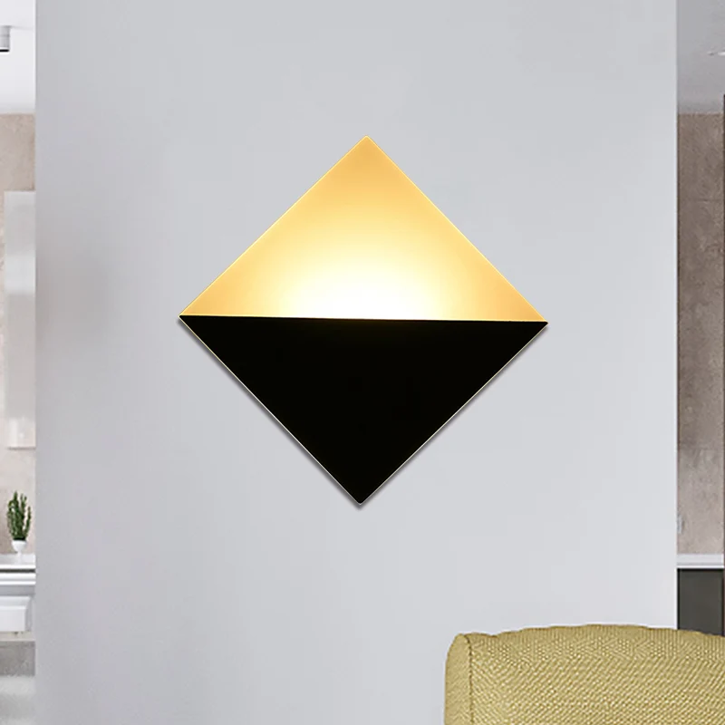 Projecteur à motifs 8" breite, contemporain LED-Wandleuchte mit Acrylschirm, schwarz/weiß, quadratische Wandleuchte