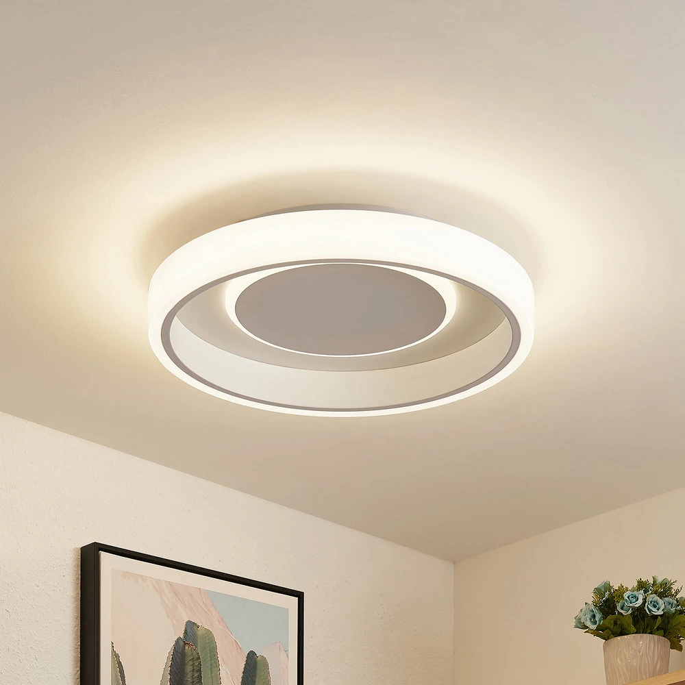 Projecteur à motifs Lindby Wikani plafonnier LED, RVB, CCT, dimmable
