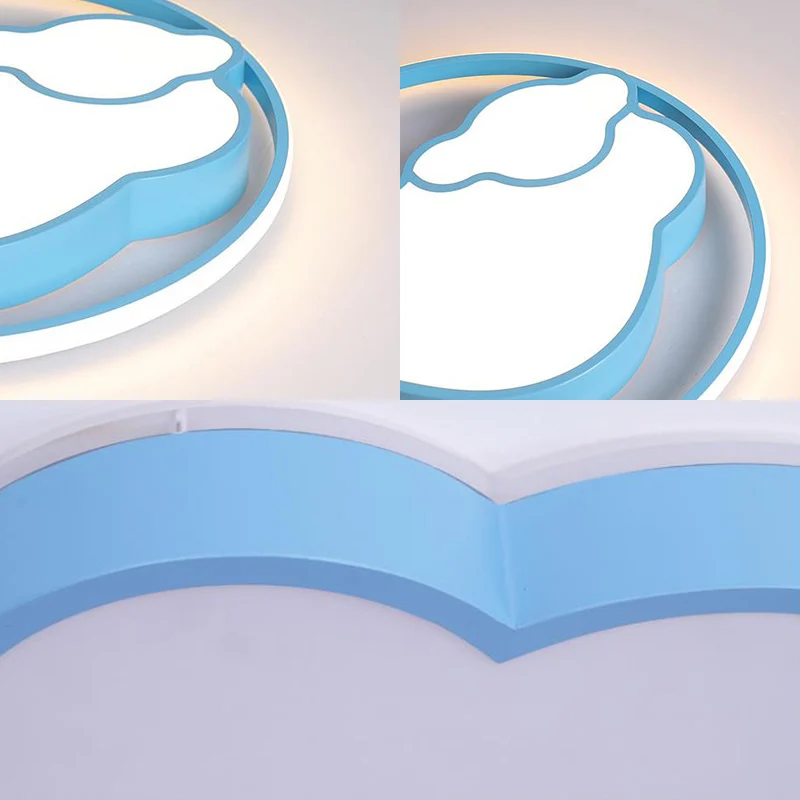 Projecteur à motifs Plafonnier LED en acrylique et métal avec abat-jour nuage, style dessin animé, luminaire suspendu en j...
