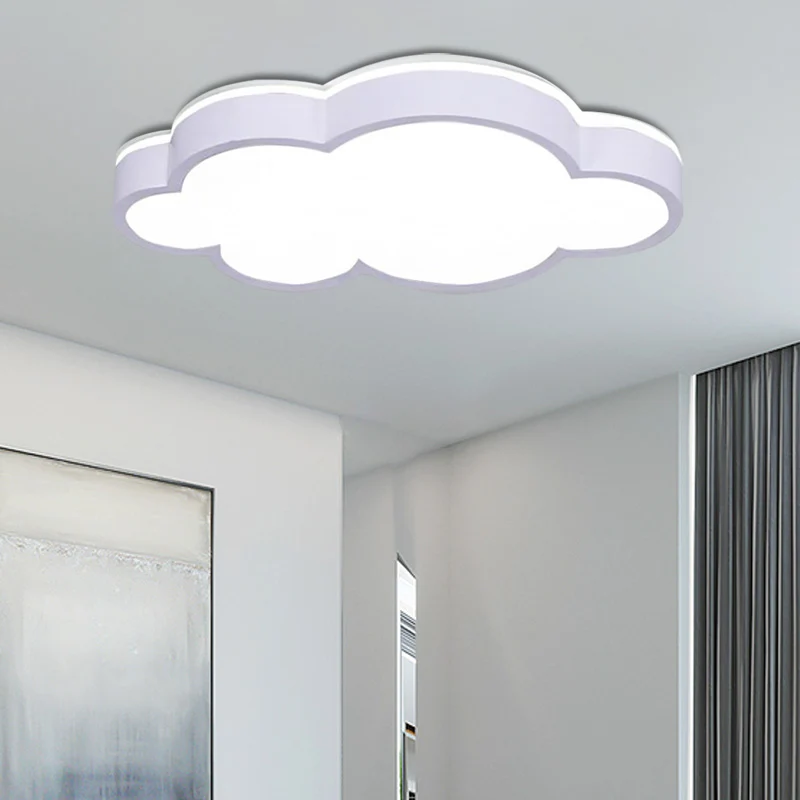 Projecteur à motifs Plafonnier LED en acrylique et métal avec abat-jour nuage, style dessin animé, luminaire suspendu en j...