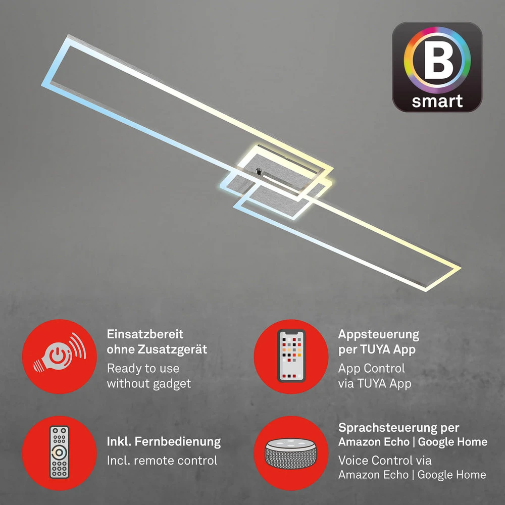Projecteur à motifs Plafonnier LED Frame S CCT 110x24,8 cm aluminium