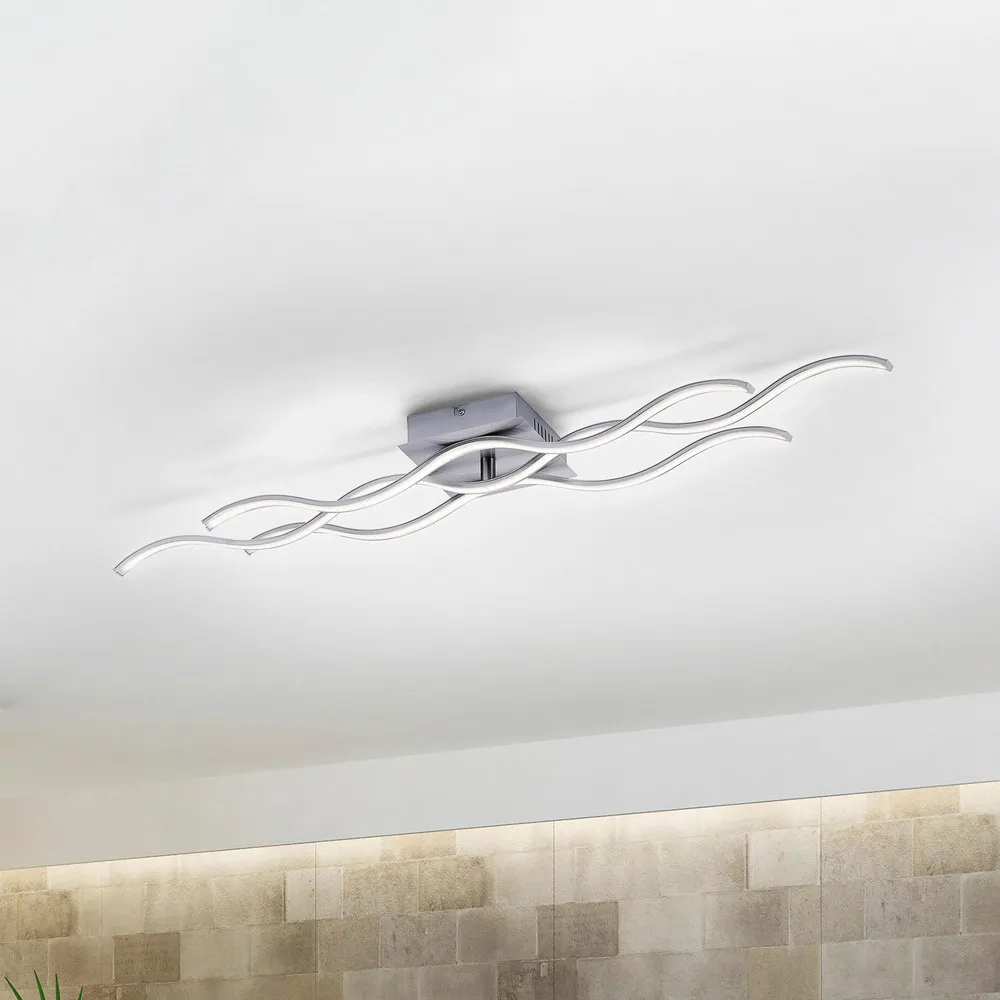 Projecteur à motifs Plafonnier LED Wave 3 000 K 97,5x16 cm acier