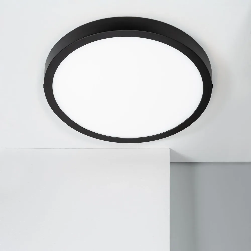 Rond plafonnier LED 24W aluminium Ø280 mm, Fin, CCT réglable SwitchDimm Galán avec effet scintillant