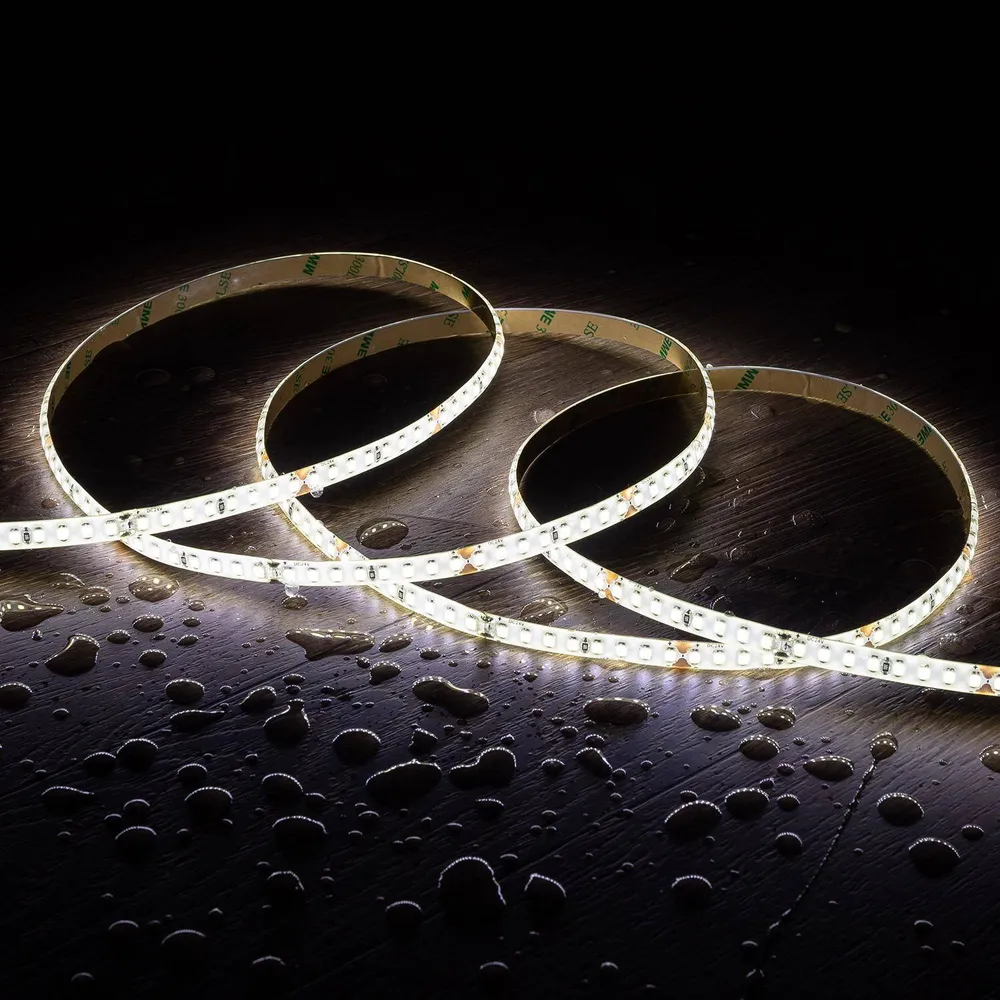 Ruban 24V DC LED 160LED/m, 5m, IP65, haute luminosité, largeur 8mm, découpable 5cm. pour ambiance cosy