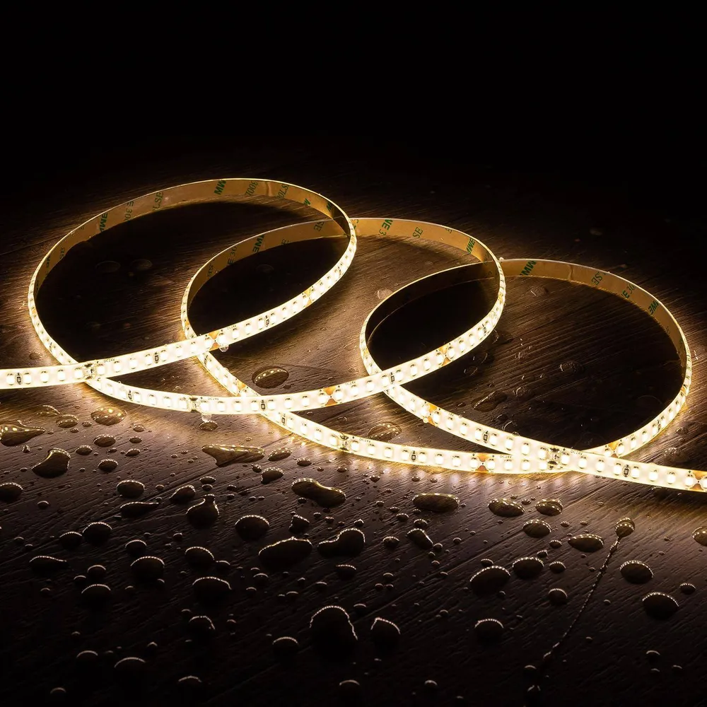 Ruban 24V DC LED 160LED/m, 5m, IP65, haute luminosité, largeur 8mm, découpable 5cm. pour ambiance cosy