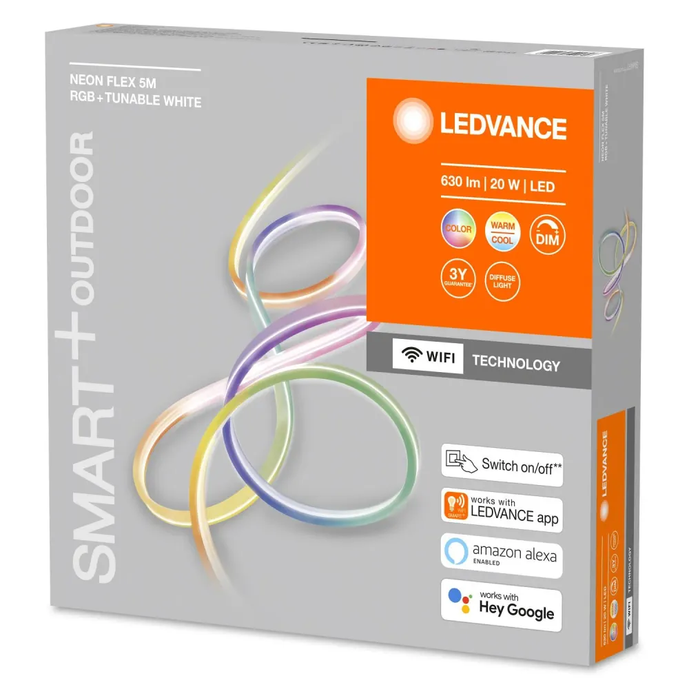 Ruban LED RGBTW 20W 5m LEDVANCE 4058075504806, intelligent Wi-fi, intensité variable