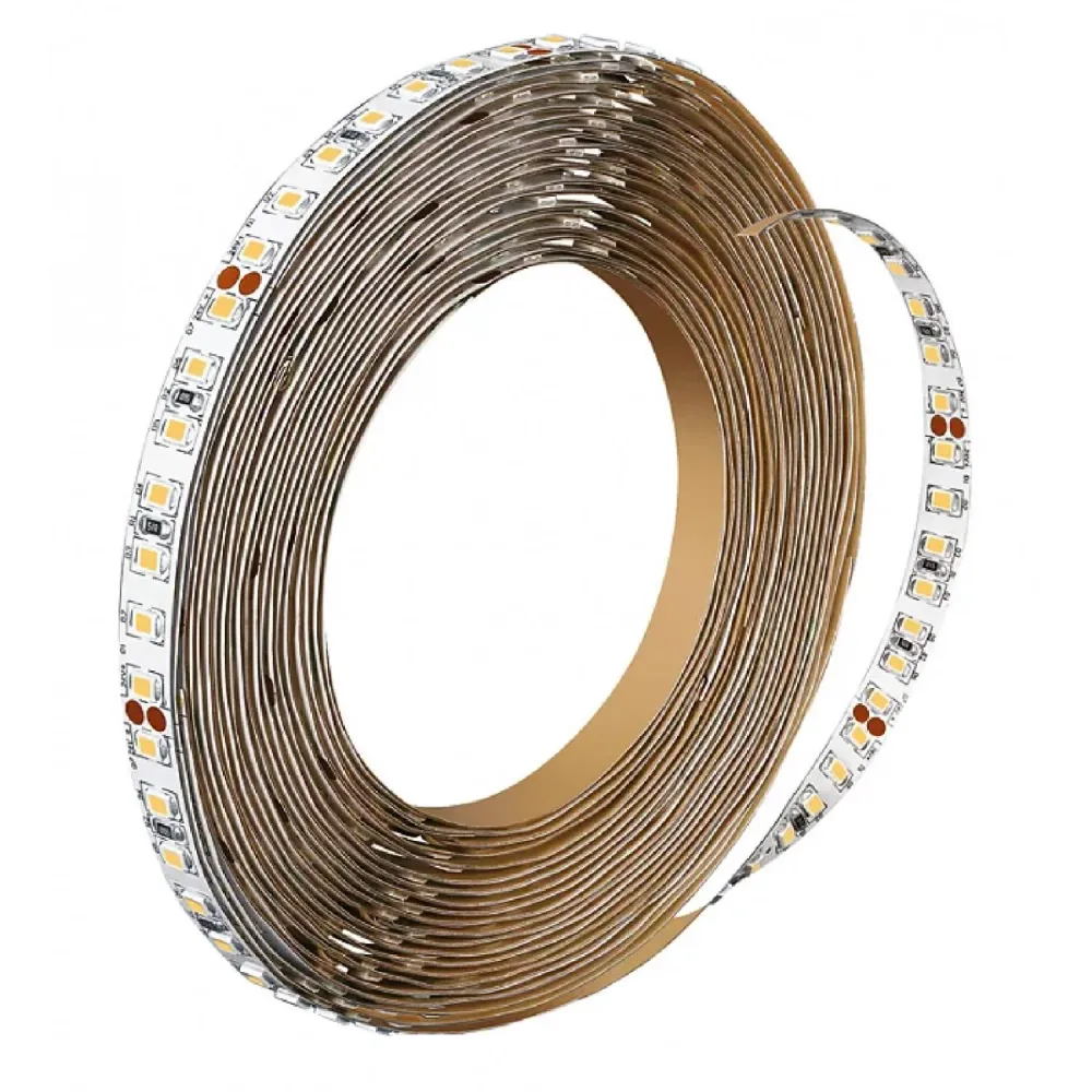 Ruban lumineux 24V avec 140LED par mètre, 8mm, 16.6W, découpe 5cm, Philips. avec base en bois
