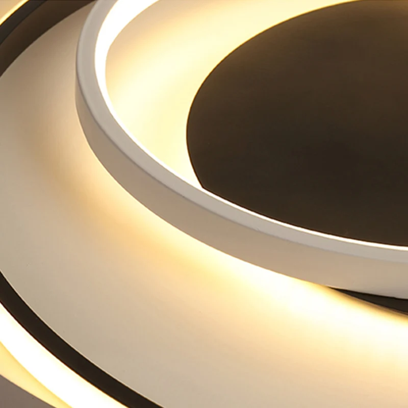 Runde Acryl-Einbauleuchte mit 18"/21,5" Durchmesser, actuel schwarze LED-Deckenleuchte mit warmem/weißem Licht avec téléco...