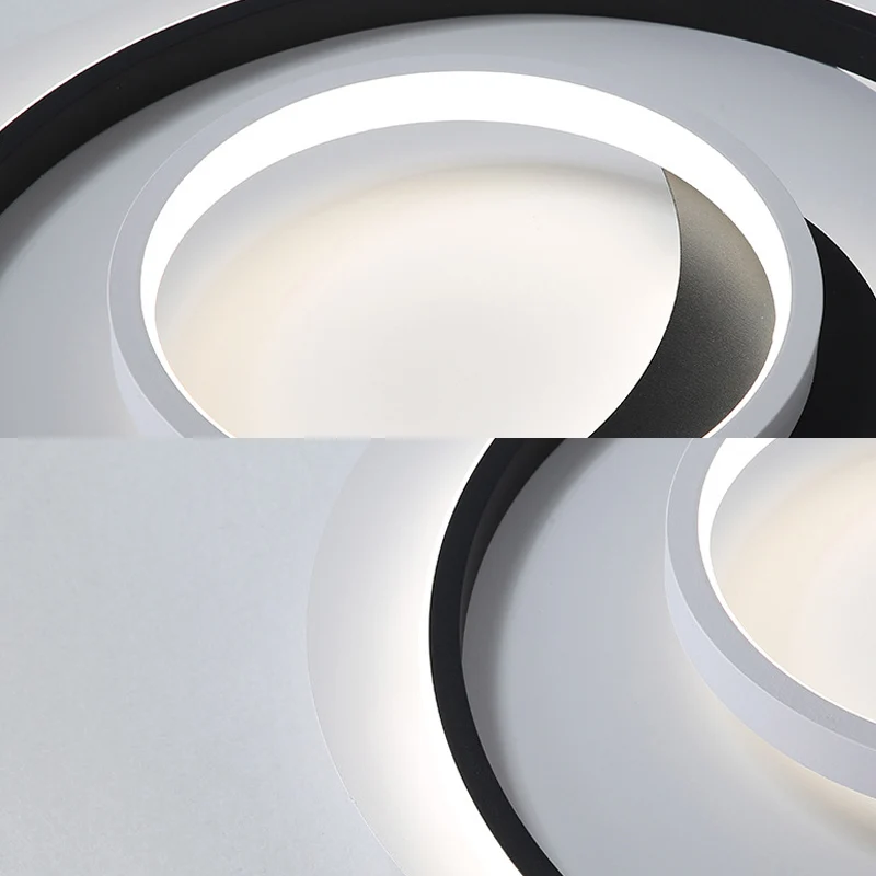 Runde Acryl-Einbauleuchte mit 18"/21,5" Durchmesser, récent schwarze LED-Deckenleuchte mit warmem/weißem Licht pour chambr...